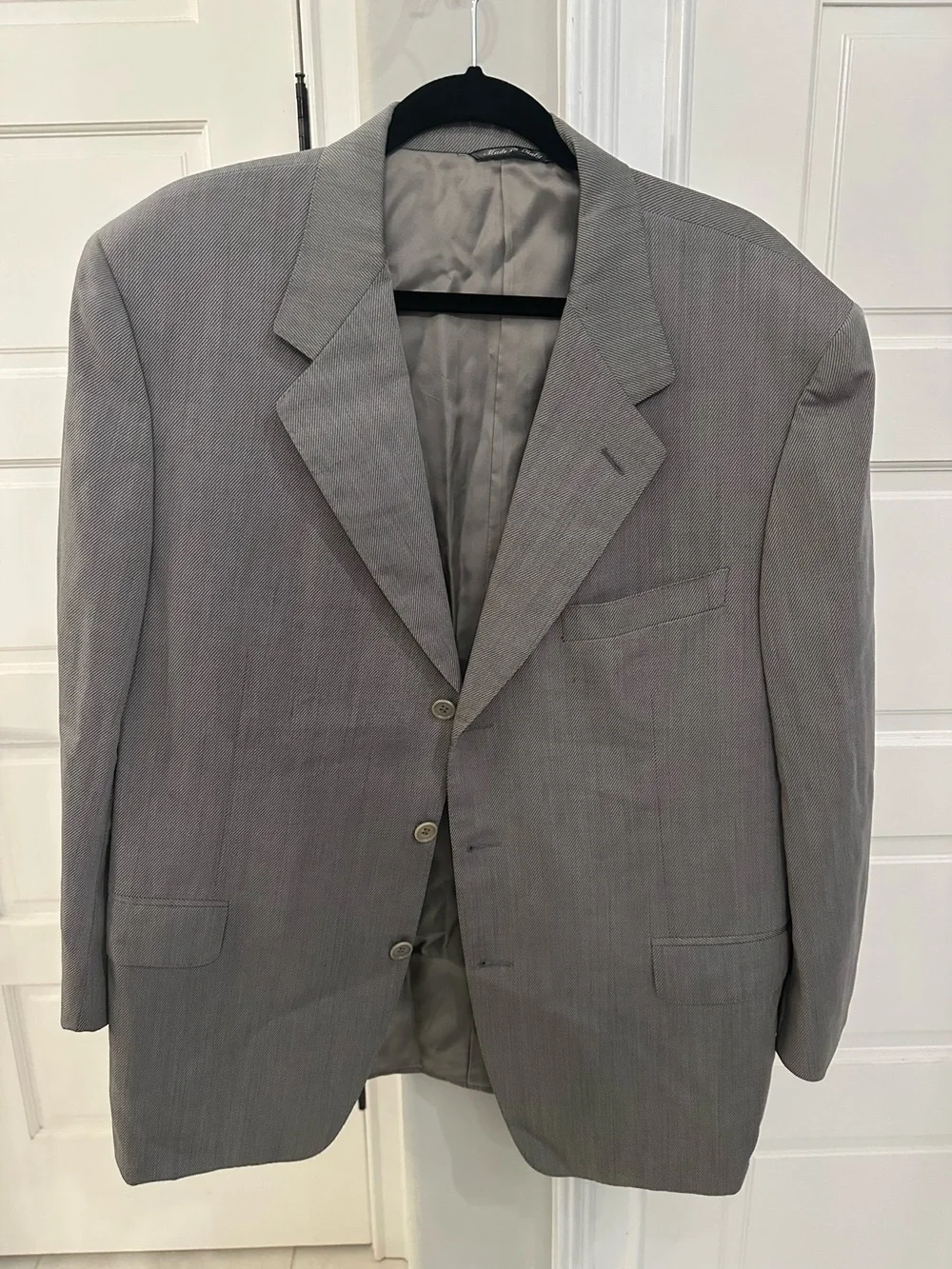 Canali 100% Wool Blazer Mens 54 S EU 44 S US Grey Micro Stripe 3 Button Italy
